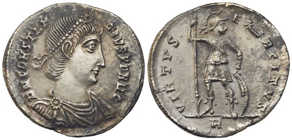 Constantius II (337-361), Light Miliarense, Rome, AD 352-354. AR (g 4; mm 23)  - Auction Imperium. Roman Coin Portraits - Bertolami Fine Art - Prague