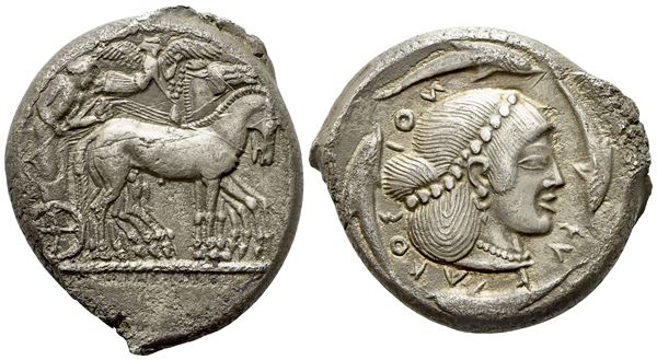 Sicily, Syracuse, Time of Hieron I (478-466 BC), Tetradrachm; AR (16,93 g; 26 mm)