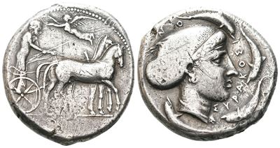 Sicily, Syracuse, Second Democracy (466-405 Bc), Tetradrachm; Ar (17,05 G; 26 MM)