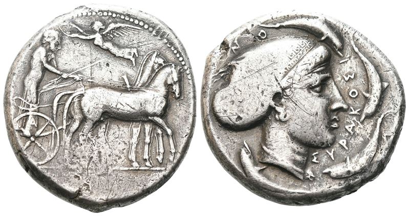 Sicily, Syracuse, Second Democracy (466-405 Bc), Tetradrachm; Ar (17,05 G; 26 MM)