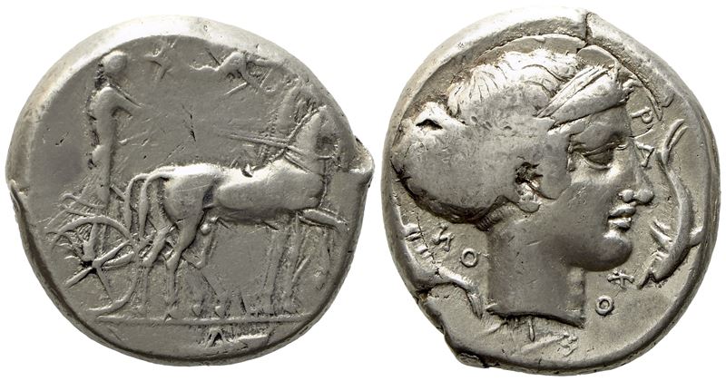 Sicily, Syracuse, Second Democracy (466-405 Bc), Tetradrachm; Ar (17,17 G; 25,5 MM)