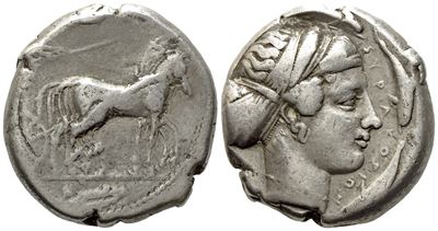 Sicily, Syracuse, Second Democracy (466-405 Bc), Tetradrachm; Ar (17,15 G; 23,7 MM)