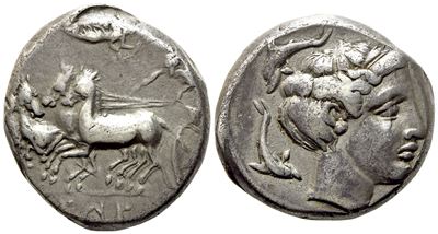 Sicily, Panormos As Ziz (C.ca 405-380 Bc), Tetradrachm; Ar (17,08 G; 24,7 MM)