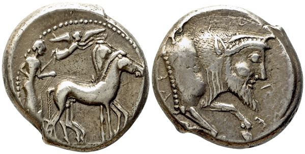 Sicily, Gela (480/75-475/70 BC), Tetradrachm; AR (17,18 g; 25,3 mm)