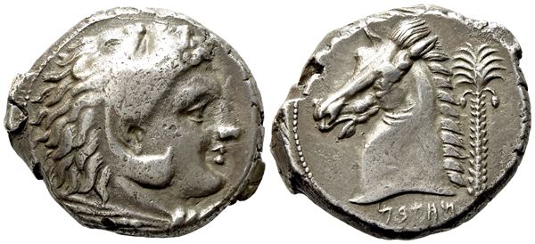 Sicily, Siculo-Punic, (c. 300-289 BC), Tetradrachm; AR (17,05 g; 25 mm)