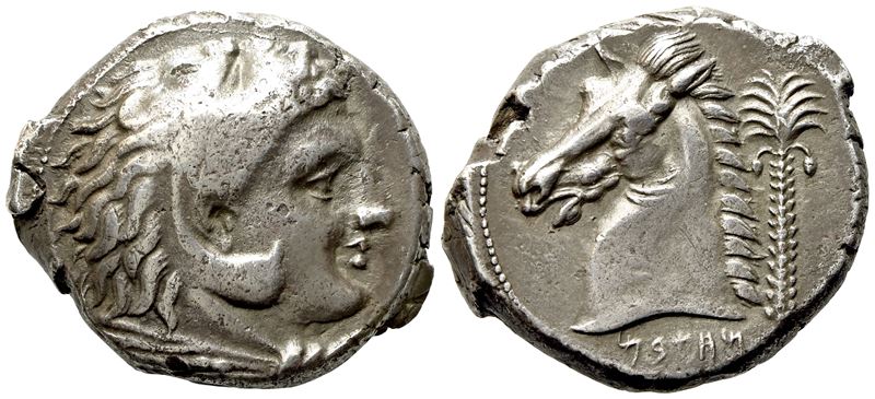 Sicily, Siculo-punic, (C. 300-289 Bc), Tetradrachm; Ar (17,05 G; 25 MM)