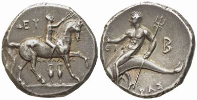 Calabria, Tarentum (C. 280-272 Bc), Nomos; Ar (6,46 G; 20 MM)