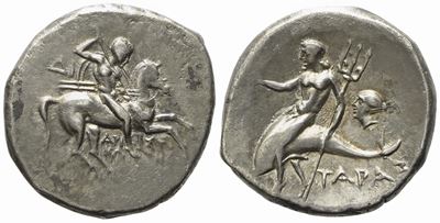 Calabria, Tarentum (C. 272-240 Bc), Nomos; Ar (6,37 G; 22,50 MM)