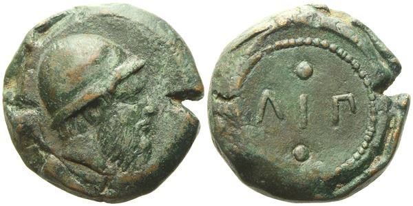 Islands off Sicily, Lipara (c. 425 BC), Hexas; Æ (19,36 g; 23,4 mm)