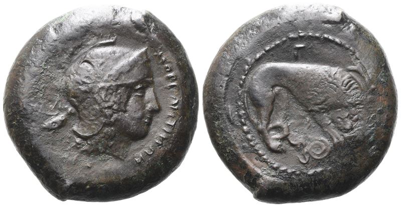 Sicily, Morgantina, C. 340 Bc. Æ Dilitron (28 MM, 26.13 G).