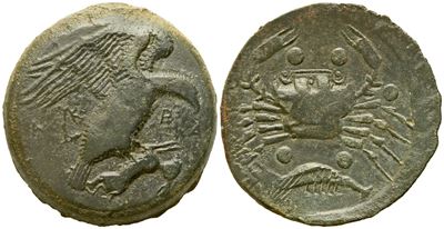 Sicily, Akragas (C. 420-406 Bc), Hemilitron; Æ (15,42 G; 25,8 MM)