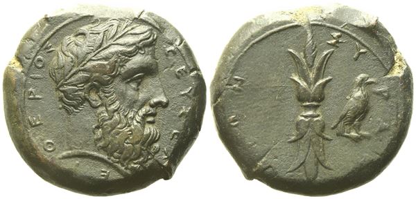 Sicily, Syracuse, Time of Timoleon and the Third Democracy (344-317 BC), Hemidrachm; Æ (14,73 g; 24,3 mm)