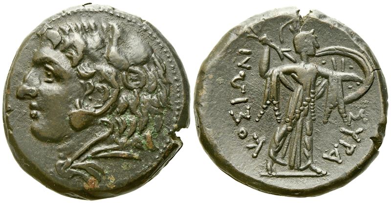 Sicily, Syracuse, Time Of Pyrrhos Of Epeiros (278-276 Bc), Litra; Æ (10,37 G; 22,8 MM)