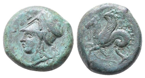 Sicily, Syracuse, 400-390 BC. Æ Litra (20mm, 8.77g).  - Auction Greek, Roman, Byzantine Coins - Bertolami Fine Art - Prague