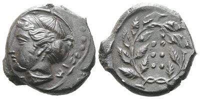 Sicily, Himera (C. 410-408 Bc), Hemilitron; Æ (5,60 G; 16,5 MM)