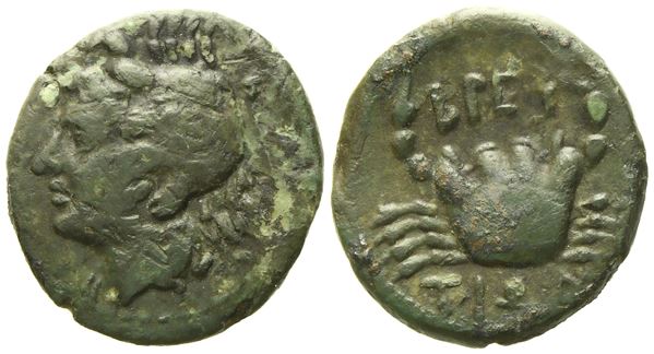 Bruttium, Brettii (c. 211-208 BC), Quarter unit; Æ (2,65 g; 16,5 mm)