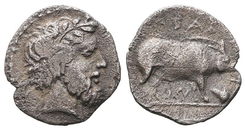 Sicily, Abakainon, C. 420 Bc. Ar Litra (11 MM, 0.63 G).