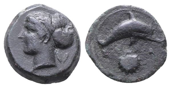 Sicily, Syracuse, c. 415-405 BC. Æ Hemilitron (16mm, 3.50g).  - Auction Greek, Roman, Byzantine Coins - Bertolami Fine Art - Prague