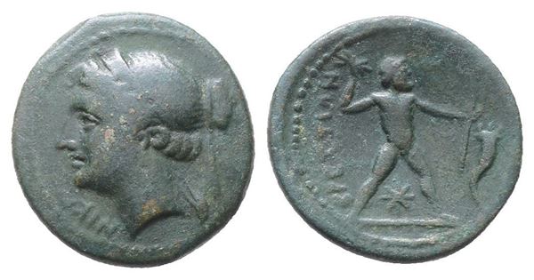 Bruttium, The Brettii, c. 214-211 BC. Æ Half Unit (18mm, 3.48g).