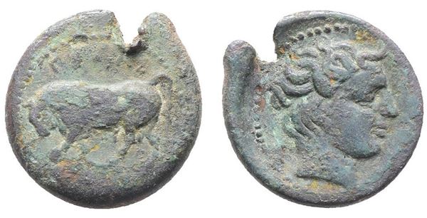 Sicily, Gela, c. 420-405 BC. Æ Tetras (18mm, 4.27g).  - Auction Greek, Roman, Byzantine Coins - Bertolami Fine Art - Prague