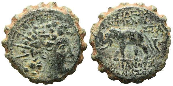 Seleukid Kings of Syria, Antiochos VI Dionysos (144-142 BC), Serrate Æ (7,55 g; 21,4 mm)