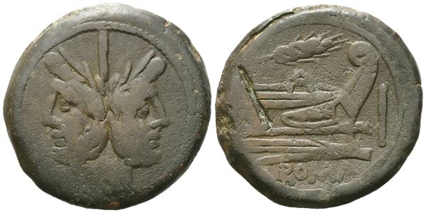 Anonymous, As, 211-210 BC; Æ (29,25 g; 34 mm; 8 h)
