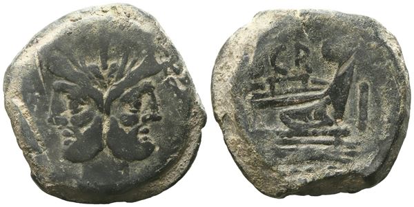 C. Scribonius, As, c. 154 BC; Æ (37,52 g; 32 mm; 9 h)