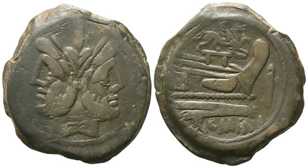 Anonymous, As, 169-158 BC; Æ (31,95 g; 33 mm; 1 h)