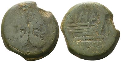 L. Cornelius Cinna, As, C. 169-158 Bc; Æ (30,57 G; 30,2 MM; 9 H)