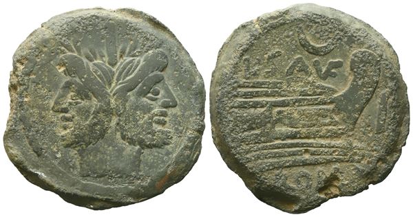 L. Saufeius, As, 152 BC; Æ (23,33 g; 30,1 mm; 9 h)