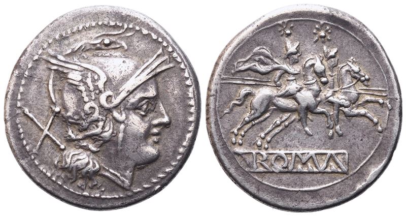 Anonymous, Denarius, Uncertain Campanian mint (Cales?), 214 BC; AR (4,45 g; 20,4 mm; 12 h)