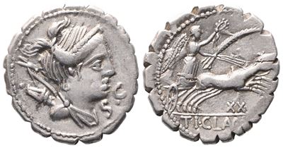Ti. Claudius Nero, Denarius Serratus, 79 Bc; Ar (3,87 G; 19 MM)
