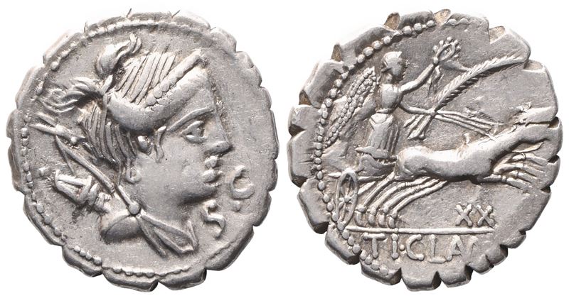 Ti. Claudius Nero, Denarius Serratus, 79 Bc; Ar (3,87 G; 19 MM)