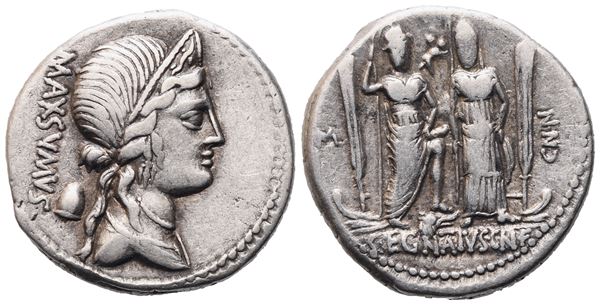 Cn. Egnatius Maxsumus, Denarius, 75 BC; AR (4,02 g; 18 mm; 5 h)