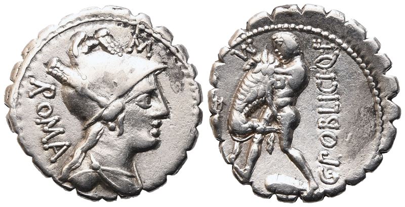 C. Poblicius, Denarius Serratus, 80 Bc; Ar (3,91 G; 18,4 MM; 7 H)