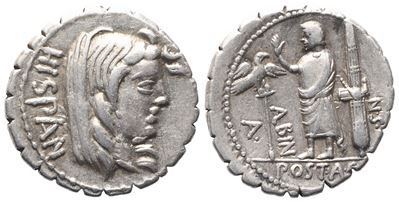 A. Postumius Albinus, Denarius Serratus, 81 Bc; Ar (3,88 G; 19,3 MM; 1 H)