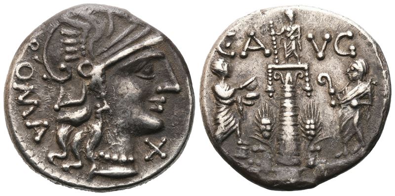 C. Minucius Augurinus, Denarius, 135 Bc; Ar (3,92 G; 18,3 MM; 6 H)