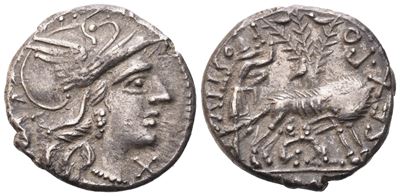 Sex. Pompeius Fostlus, Denarius, Rome, 137 Bc; Ar (4 G; 18,5 MM; 10 H)