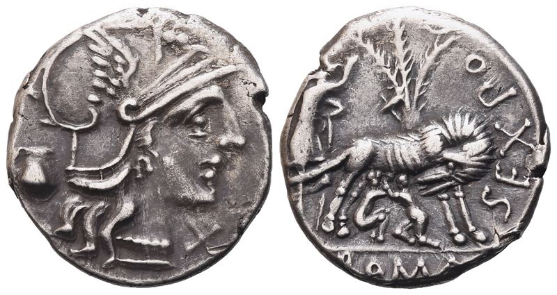 Sex. Pompeius Fostlus, Denarius, 137 Bc; Ar (3,86 G; 19,5 MM; 11 H)
