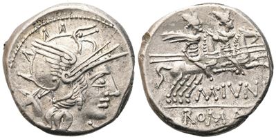 M. Iunius Silanus, Denarius, 145 Bc; Ar (4,28 G; 18,8 MM; 4 H)