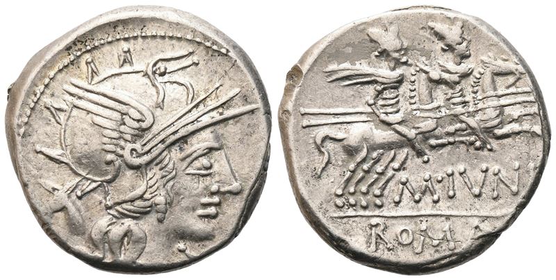 M. Iunius Silanus, Denarius, 145 Bc; Ar (4,28 G; 18,8 MM; 4 H)