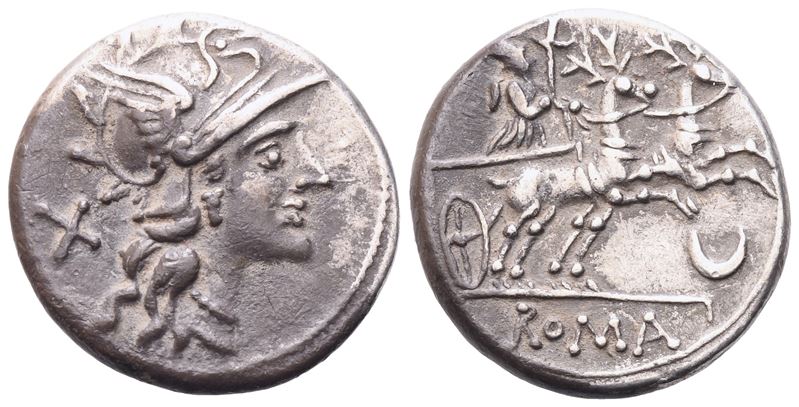 Anonymous (Crescent), Denarius, 143 BC; AR (3,80 g; 18,2 mm; 9 h)