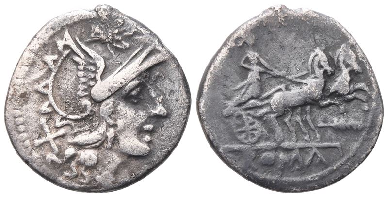 Anonymous, Denarius, 202 Bc; Ar (3,27 G; 18,2 MM; 12 H)