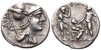 Ti. Veturius, Denarius, 137 Bc; Ar (3,38 G; 18,8 MM; 10 H)