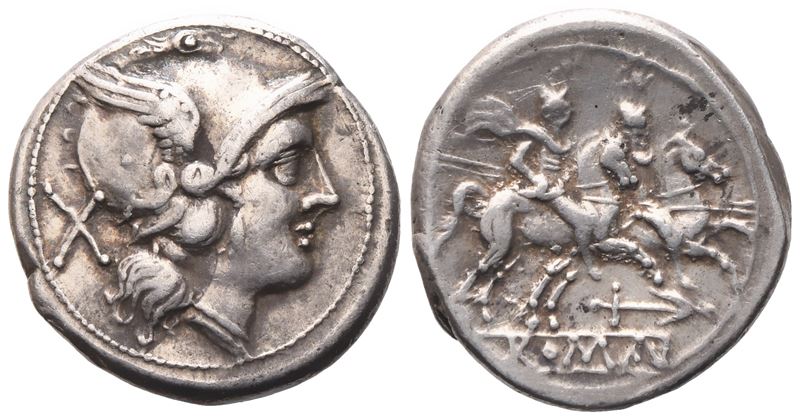 Anonymous, Denarius, 211 BC; AR (4,64 g; 19 mm; 8 h)