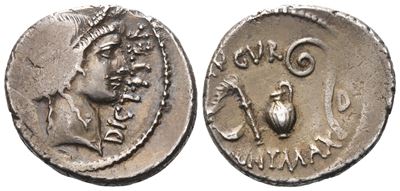 Julius Caesar, As Dictator (49-44 Bc), Denarius, 46 Bc; Ar (3,76 G; 18,6 MM; 11 H)