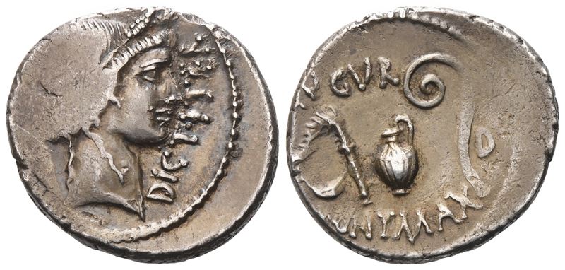 Julius Caesar, As Dictator (49-44 Bc), Denarius, 46 Bc; Ar (3,76 G; 18,6 MM; 11 H)