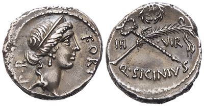Q. Sicinius, Denarius, 49 Bc; Ar (3,92 G; 16,6 MM; 9 H)