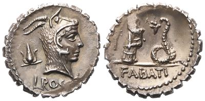 L. Roscius Fabatus, Denarius Serratus, 64 Bc; Ar (3,90 G; 18,3 MM; 8 H)