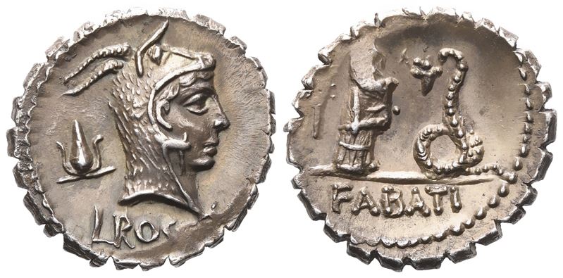L. Roscius Fabatus, Denarius Serratus, 64 Bc; Ar (3,90 G; 18,3 MM; 8 H)